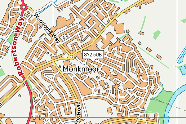 SY2 5UB map - OS VectorMap District (Ordnance Survey)