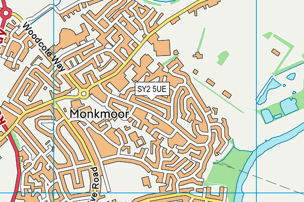 SY2 5UE map - OS VectorMap District (Ordnance Survey)