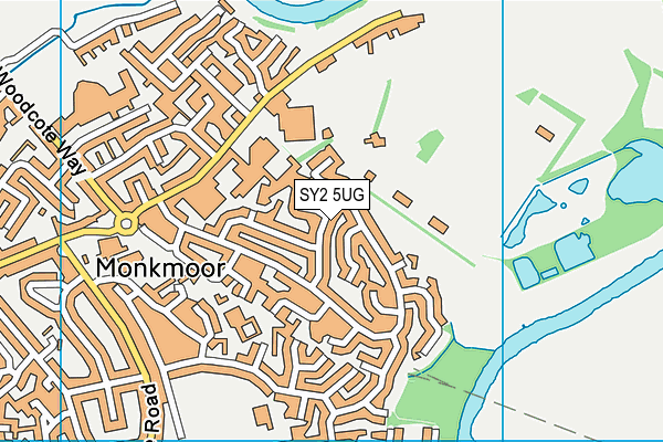 SY2 5UG map - OS VectorMap District (Ordnance Survey)