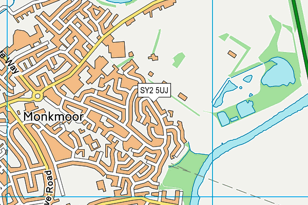 SY2 5UJ map - OS VectorMap District (Ordnance Survey)