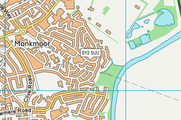 SY2 5UU map - OS VectorMap District (Ordnance Survey)