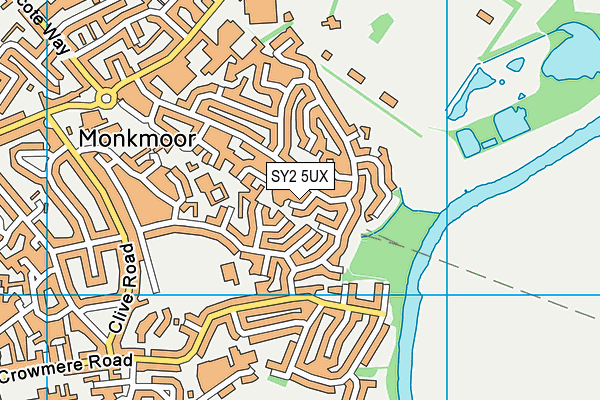 SY2 5UX map - OS VectorMap District (Ordnance Survey)