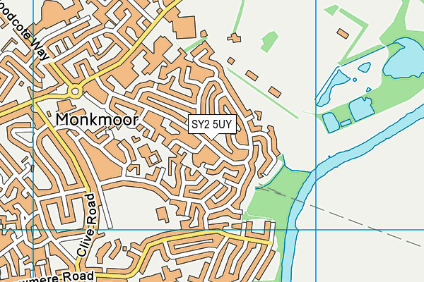 SY2 5UY map - OS VectorMap District (Ordnance Survey)