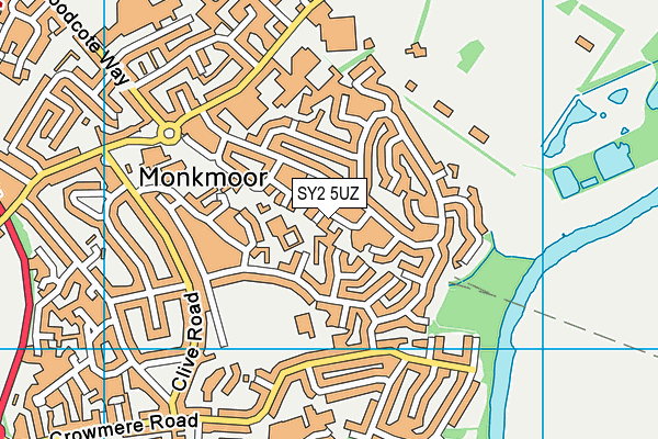 SY2 5UZ map - OS VectorMap District (Ordnance Survey)