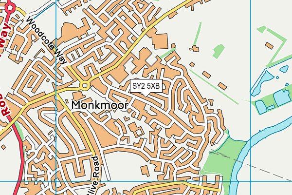 SY2 5XB map - OS VectorMap District (Ordnance Survey)