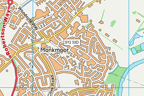 SY2 5XD map - OS VectorMap District (Ordnance Survey)