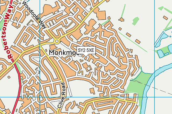 SY2 5XE map - OS VectorMap District (Ordnance Survey)