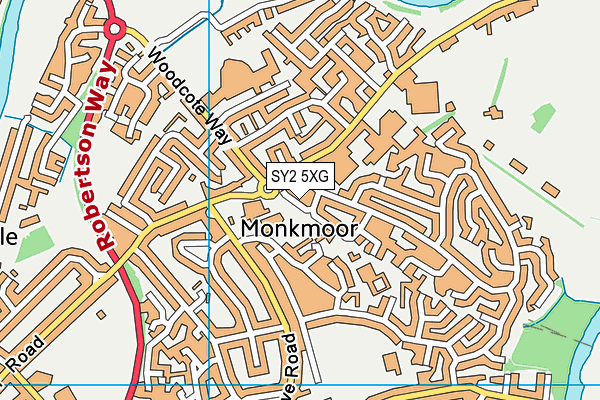 SY2 5XG map - OS VectorMap District (Ordnance Survey)