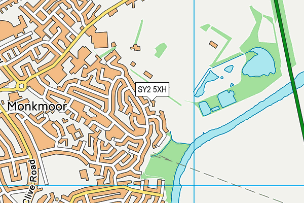 SY2 5XH map - OS VectorMap District (Ordnance Survey)