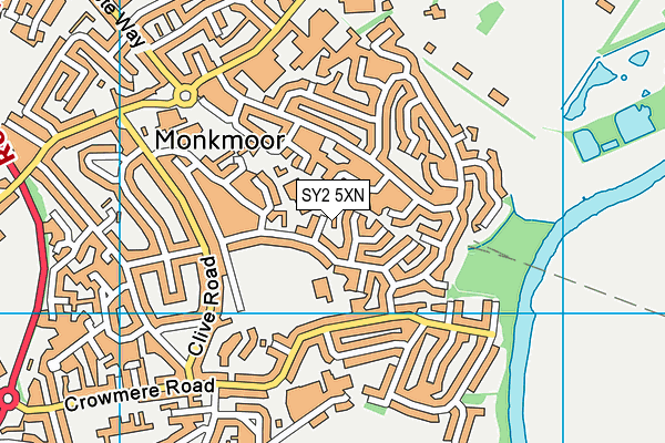 SY2 5XN map - OS VectorMap District (Ordnance Survey)