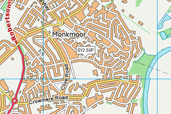 SY2 5XP map - OS VectorMap District (Ordnance Survey)