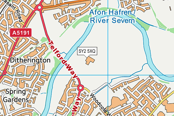 SY2 5XQ map - OS VectorMap District (Ordnance Survey)