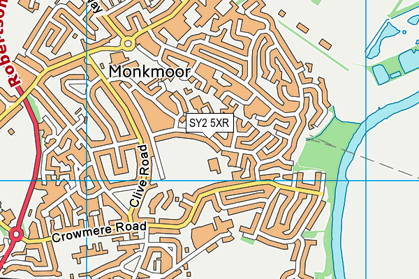 SY2 5XR map - OS VectorMap District (Ordnance Survey)