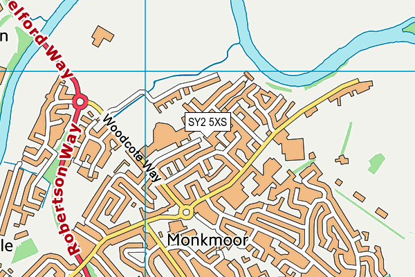 SY2 5XS map - OS VectorMap District (Ordnance Survey)