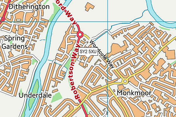 SY2 5XU map - OS VectorMap District (Ordnance Survey)