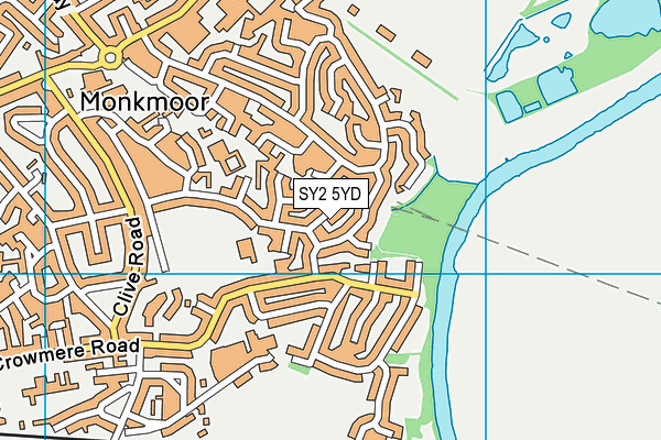 SY2 5YD map - OS VectorMap District (Ordnance Survey)