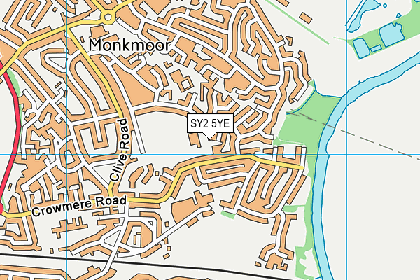 SY2 5YE map - OS VectorMap District (Ordnance Survey)