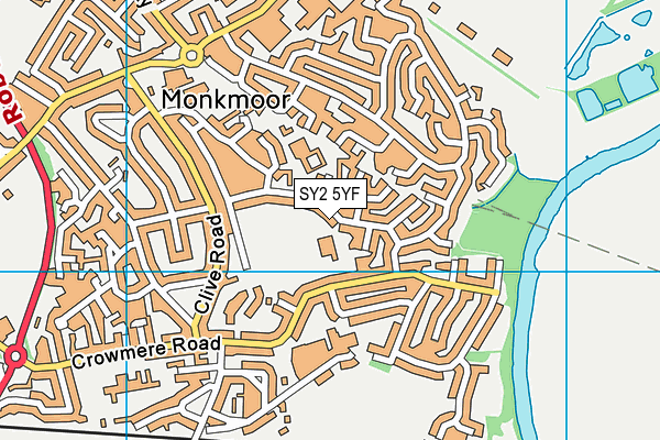 SY2 5YF map - OS VectorMap District (Ordnance Survey)