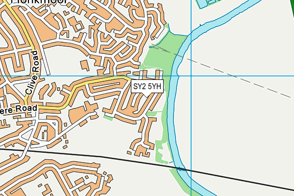 SY2 5YH map - OS VectorMap District (Ordnance Survey)