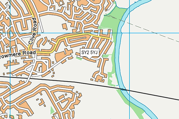 SY2 5YJ map - OS VectorMap District (Ordnance Survey)