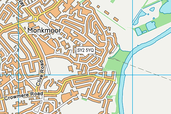 SY2 5YQ map - OS VectorMap District (Ordnance Survey)