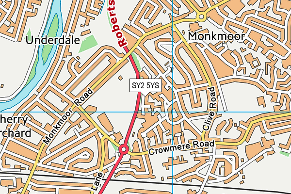 SY2 5YS map - OS VectorMap District (Ordnance Survey)