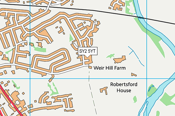 SY2 5YT map - OS VectorMap District (Ordnance Survey)