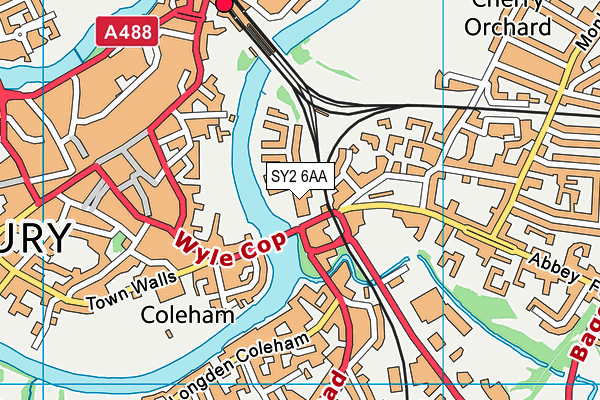 SY2 6AA map - OS VectorMap District (Ordnance Survey)