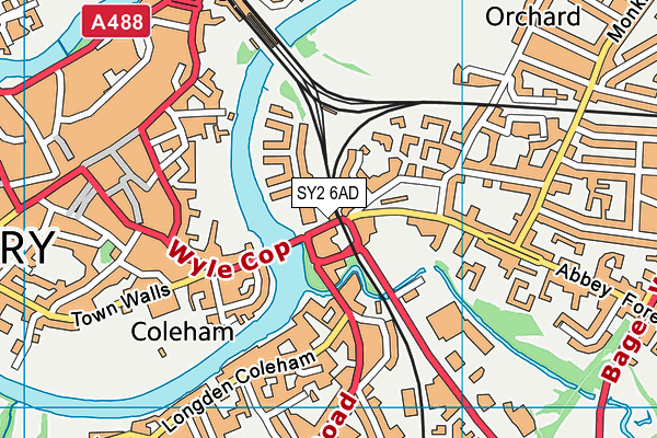 SY2 6AD map - OS VectorMap District (Ordnance Survey)