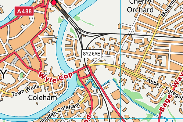 SY2 6AE map - OS VectorMap District (Ordnance Survey)