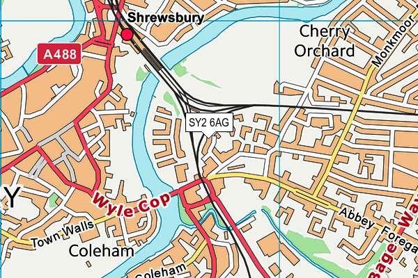 SY2 6AG map - OS VectorMap District (Ordnance Survey)