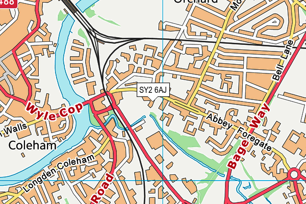 SY2 6AJ map - OS VectorMap District (Ordnance Survey)