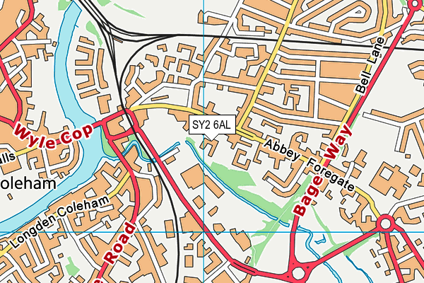 SY2 6AL map - OS VectorMap District (Ordnance Survey)