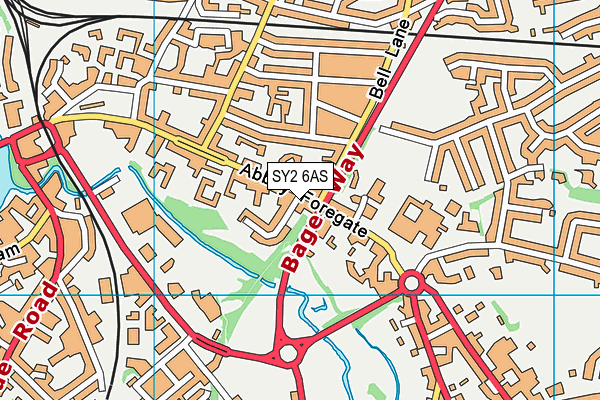 SY2 6AS map - OS VectorMap District (Ordnance Survey)