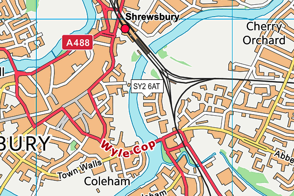 SY2 6AT map - OS VectorMap District (Ordnance Survey)