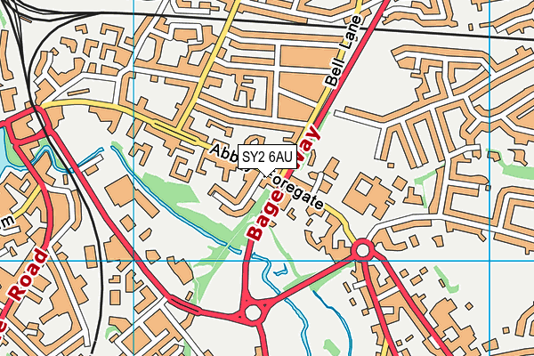 SY2 6AU map - OS VectorMap District (Ordnance Survey)