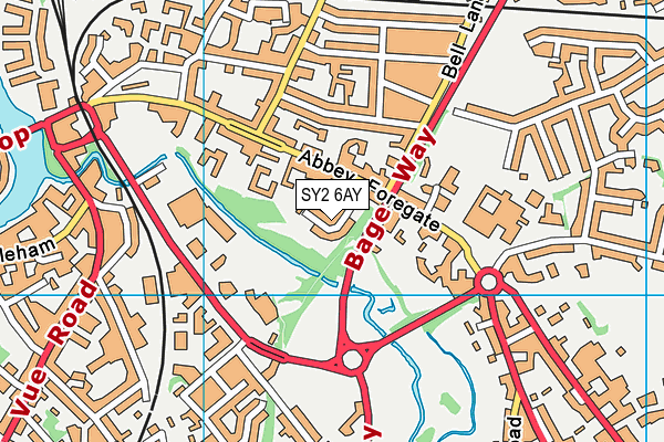 SY2 6AY map - OS VectorMap District (Ordnance Survey)