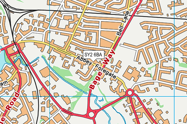 SY2 6BA map - OS VectorMap District (Ordnance Survey)