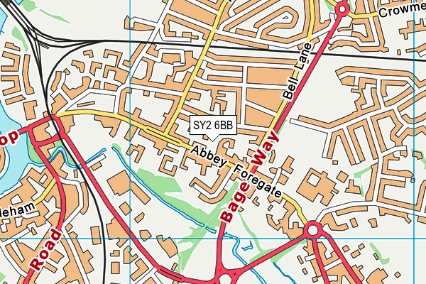 SY2 6BB map - OS VectorMap District (Ordnance Survey)