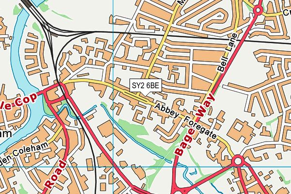 SY2 6BE map - OS VectorMap District (Ordnance Survey)