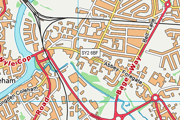 SY2 6BF map - OS VectorMap District (Ordnance Survey)
