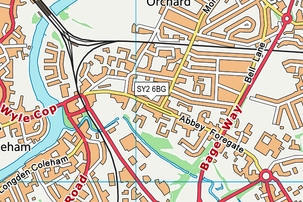 SY2 6BG map - OS VectorMap District (Ordnance Survey)