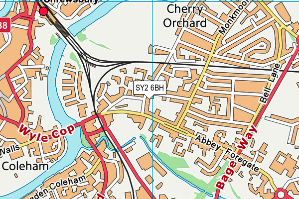 SY2 6BH map - OS VectorMap District (Ordnance Survey)