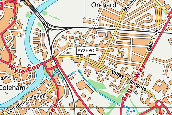 SY2 6BQ map - OS VectorMap District (Ordnance Survey)