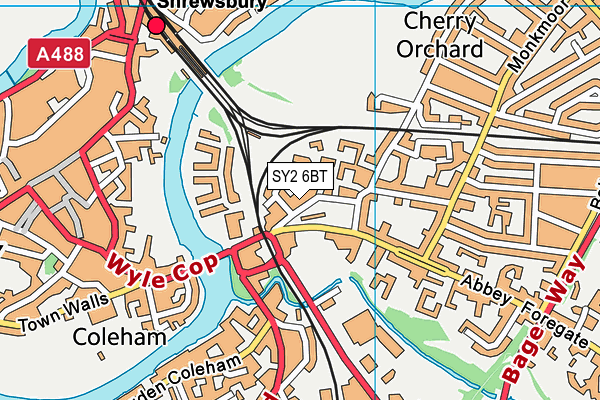 SY2 6BT map - OS VectorMap District (Ordnance Survey)