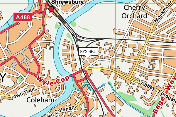 SY2 6BU map - OS VectorMap District (Ordnance Survey)