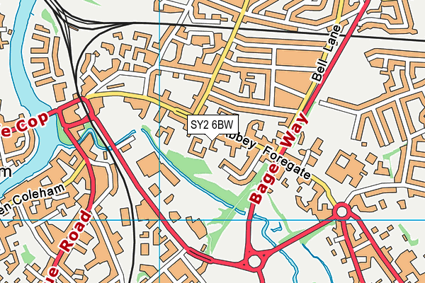 SY2 6BW map - OS VectorMap District (Ordnance Survey)