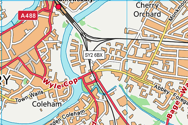 SY2 6BX map - OS VectorMap District (Ordnance Survey)