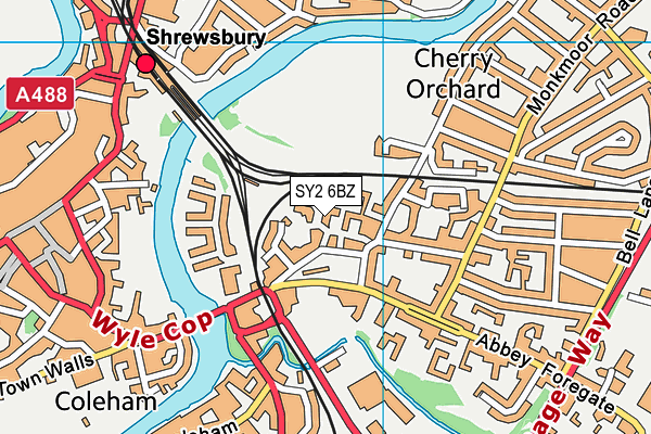 SY2 6BZ map - OS VectorMap District (Ordnance Survey)