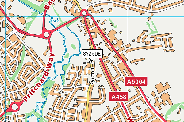 SY2 6DE map - OS VectorMap District (Ordnance Survey)